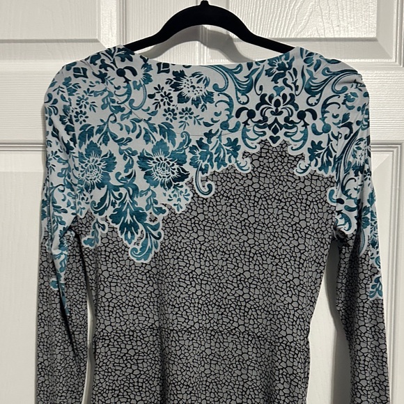 Elegant Nicole by Nicole MillerTeal and Black Patterned Dress size M/M - Picture 5 of 11